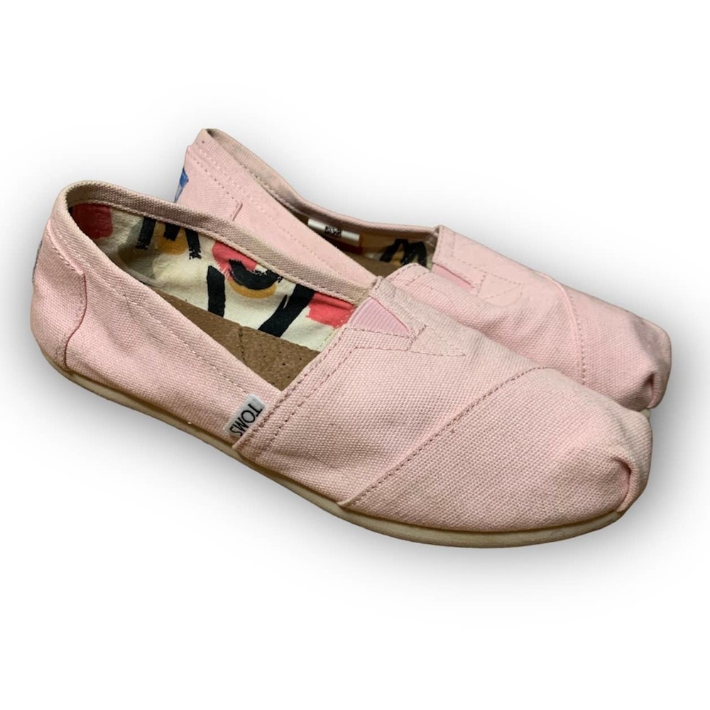 TOMS Pink Slip On Flats Women's 6.5